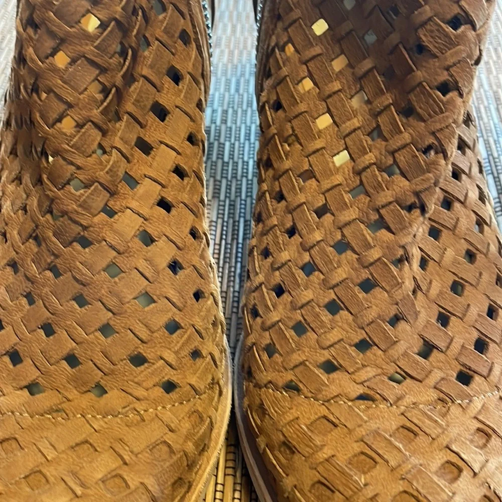 Dolce Vita Tan Woven Ankle Booties - Picture 8 of 8